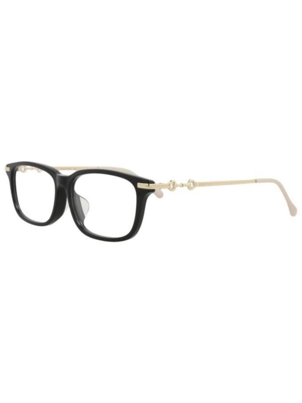 New Gucci Womens Square/Rectangle Black Gold Transparent Fashion Designer Eyegla